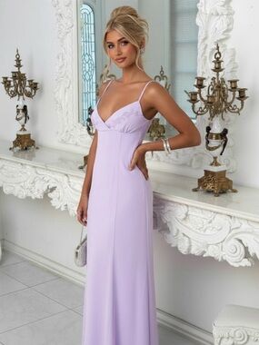 Princess Polly Jadira Maxi Dress - Purple Lavender-Size 4 (NWOT, Scarf Missing)